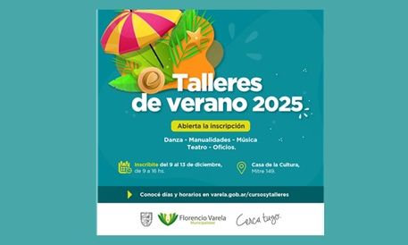 F. Varela - Inscripción a talleres gratuitos de verano 2025